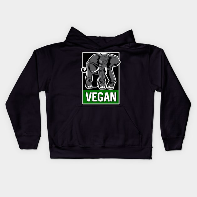 Vegan Fitness Elephant Kids Hoodie by RadStar